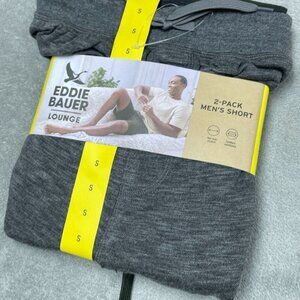 Eddie Bauer 2-Pack Mens Lounge Shorts Small Gray & Green Modal Stretch a0637